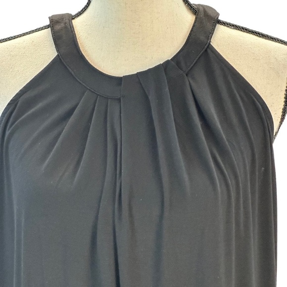 Yesfashion Sleeveless Halter Pleated Tank Top Blouse - Black - size Large - Picture 2 of 10
